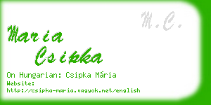 maria csipka business card