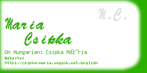 maria csipka business card
